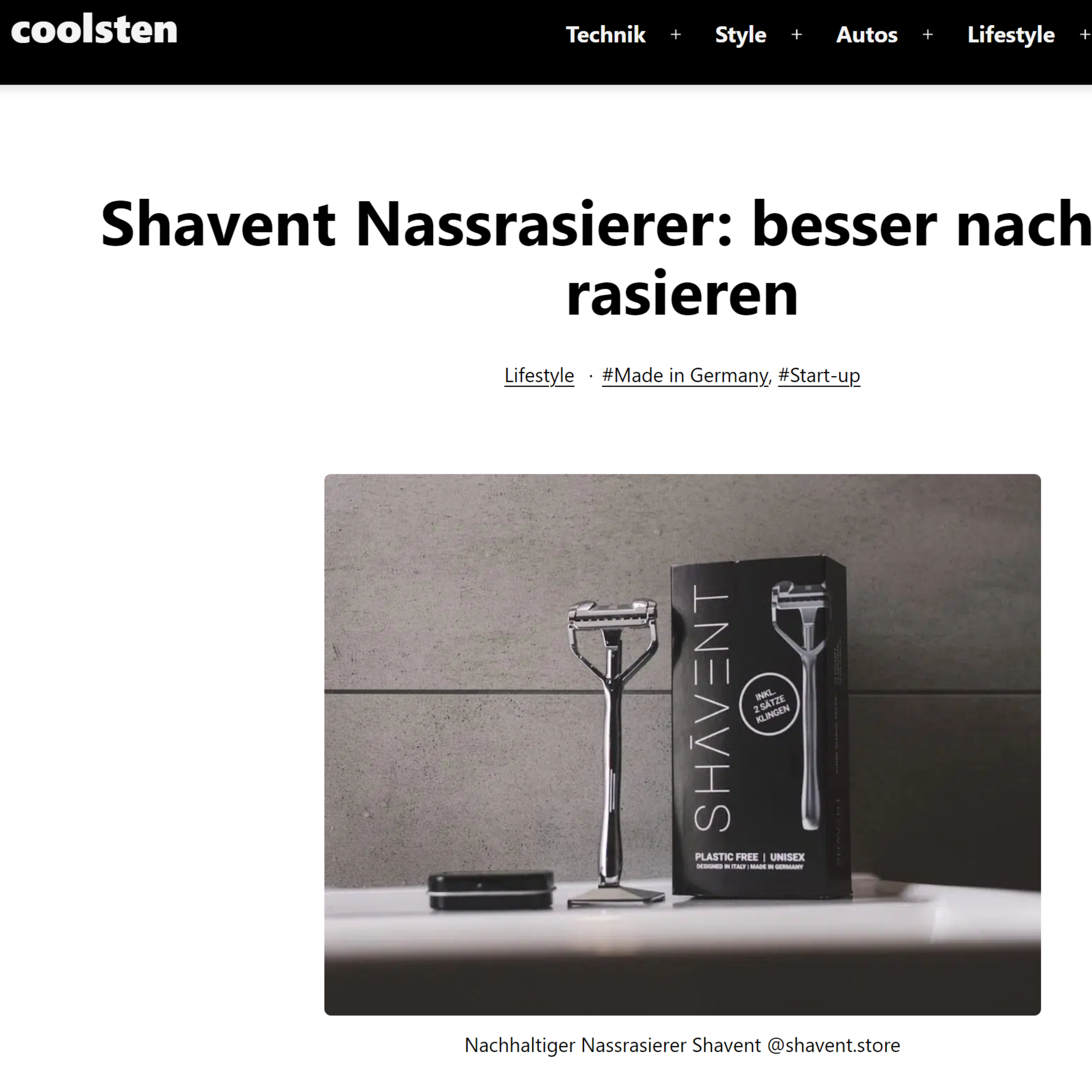 SHAVENT Nassrasierer - nachhaltig rasieren