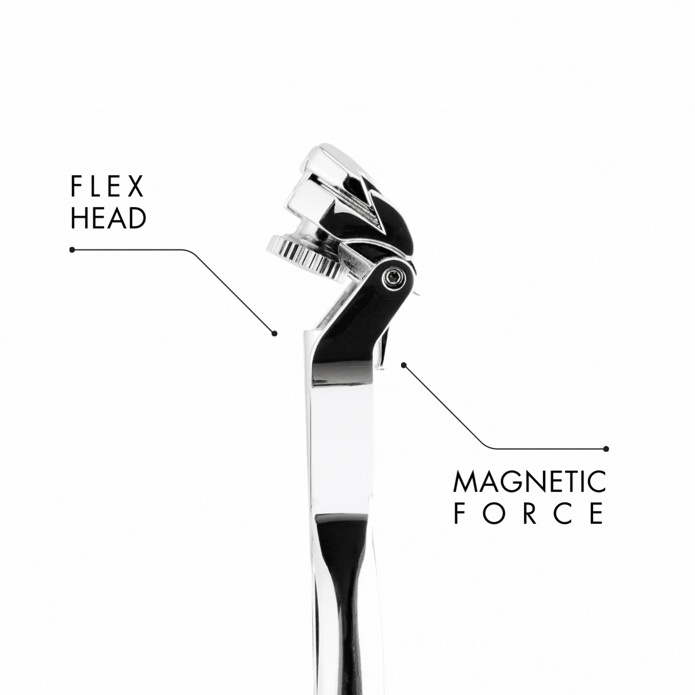 SHAVENT Face Shave Ritual: Moderner Rasierer mit FLEX HEAD für perfekte Anpassung und MAGNETIC FORCE für sicheren Halt des Kopfes.