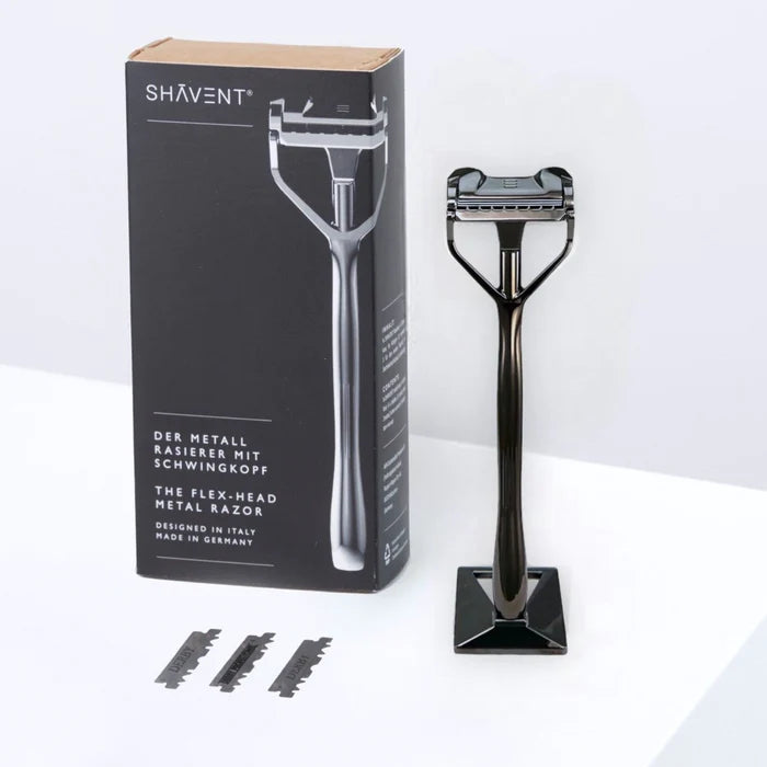 SHAVENT Original 1.0 Schwingkopf-Rasierer, inkl. Standfuß - Black Oak (+10€)