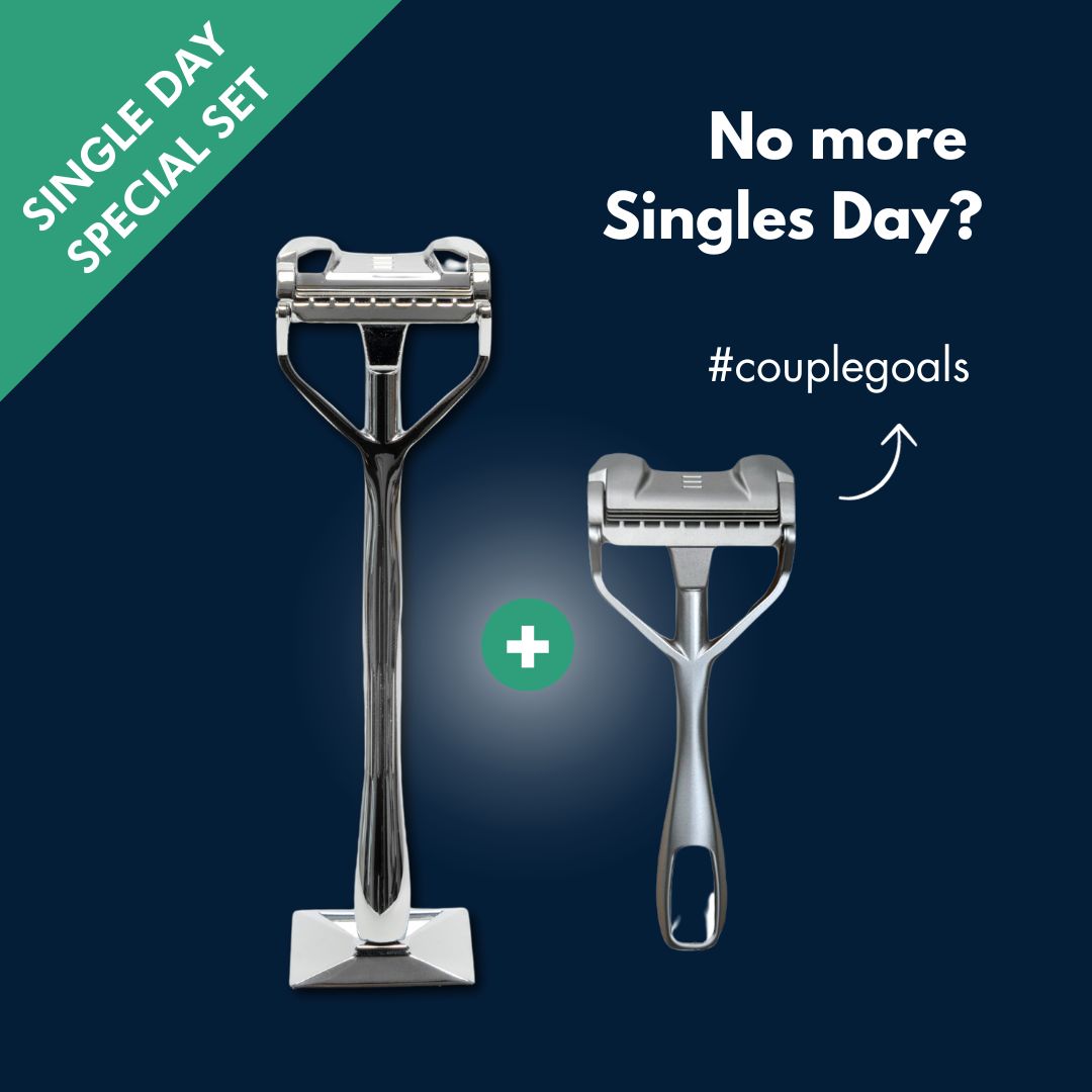 Singles Day Special: SHAVENT 2.0 couplegoals Set mit Doppelrasierer und Kompaktmodell, perfekt für eine gründliche Rasur allein oder zu zweit.