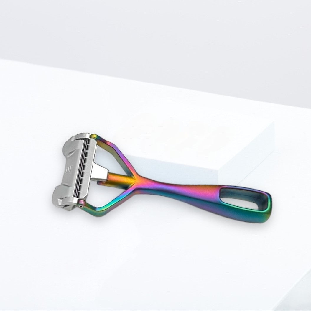 Reisegröße: SHAVENT Compact 1.0, die handliche Metallrasur für Reise / Dusche - Matte Rainbow (+9€)