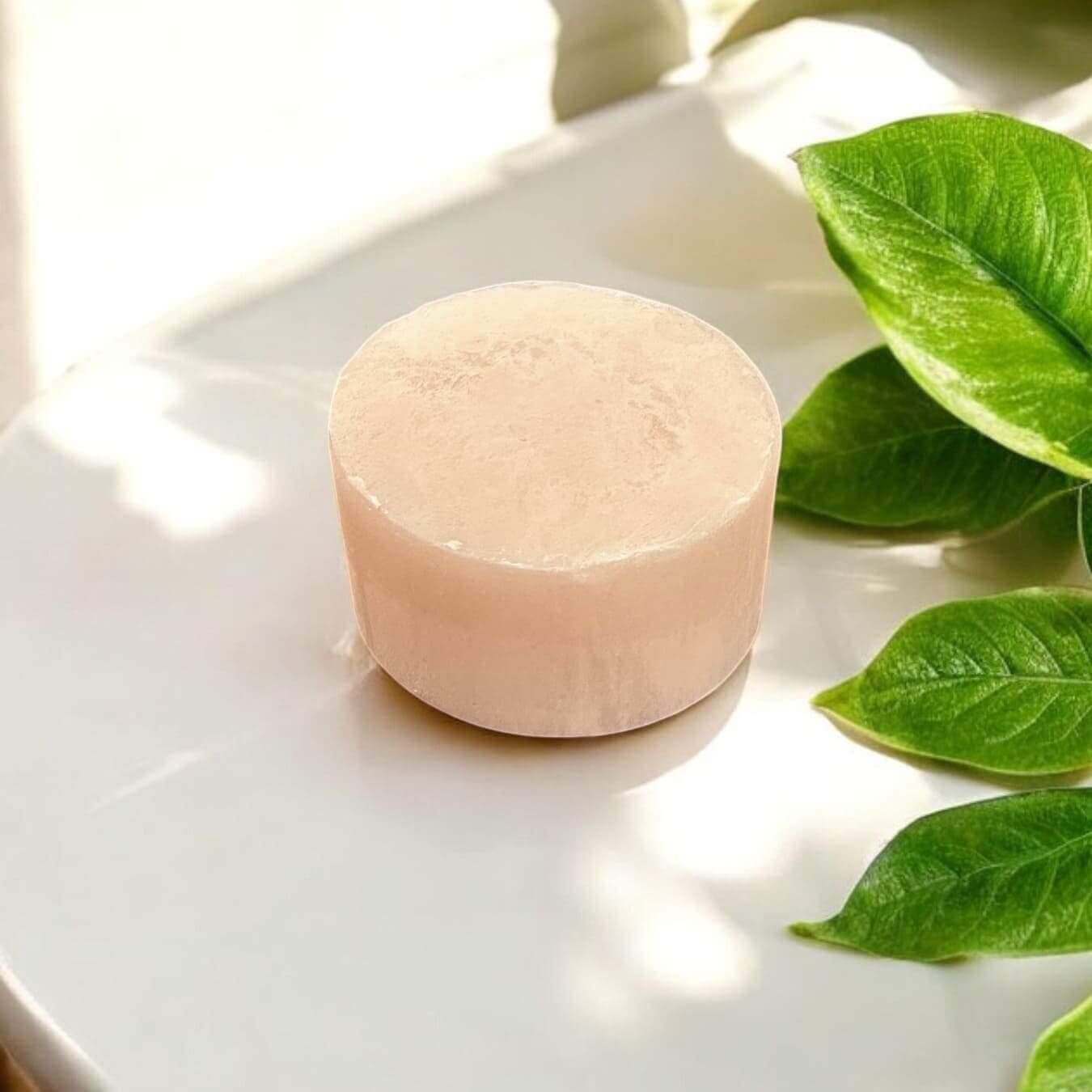 SHAVENT Lemon Silk – Sanfte Rasierseife im Alutiegel mit Schraubdeckel, rund, mit grünen Blättern verziert, für eine hautschonende und erfrischende Rasur.