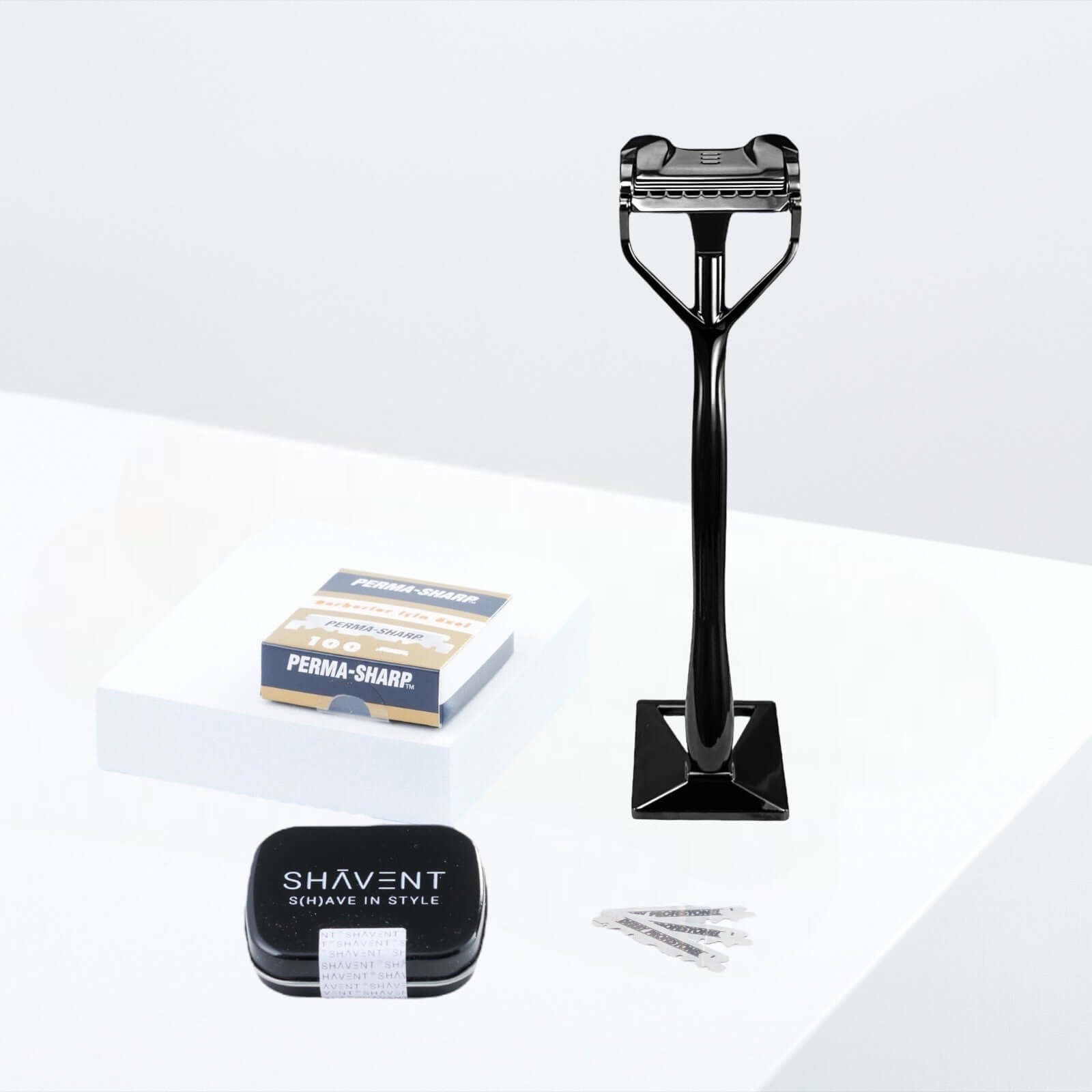SHAVENT Original starke Haare Set mit Perma Sharp Klingen - für Gesicht und Kopfrasur - SHAVENT - Razor