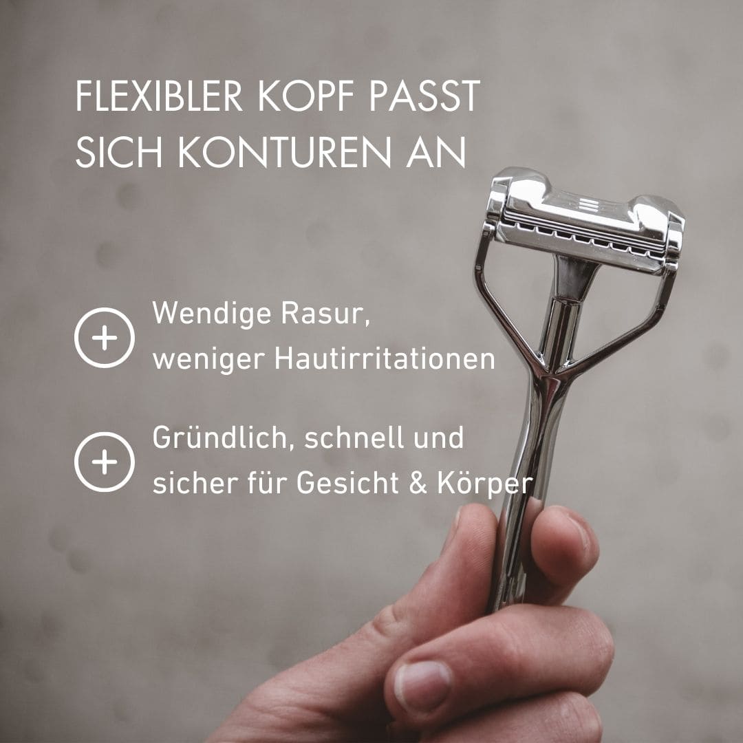 Rundum-Set: SHAVENT Original Schwingkopf-Rasierer, inkl. 100 Klingen & -sammeldose - SHAVENT - Razor