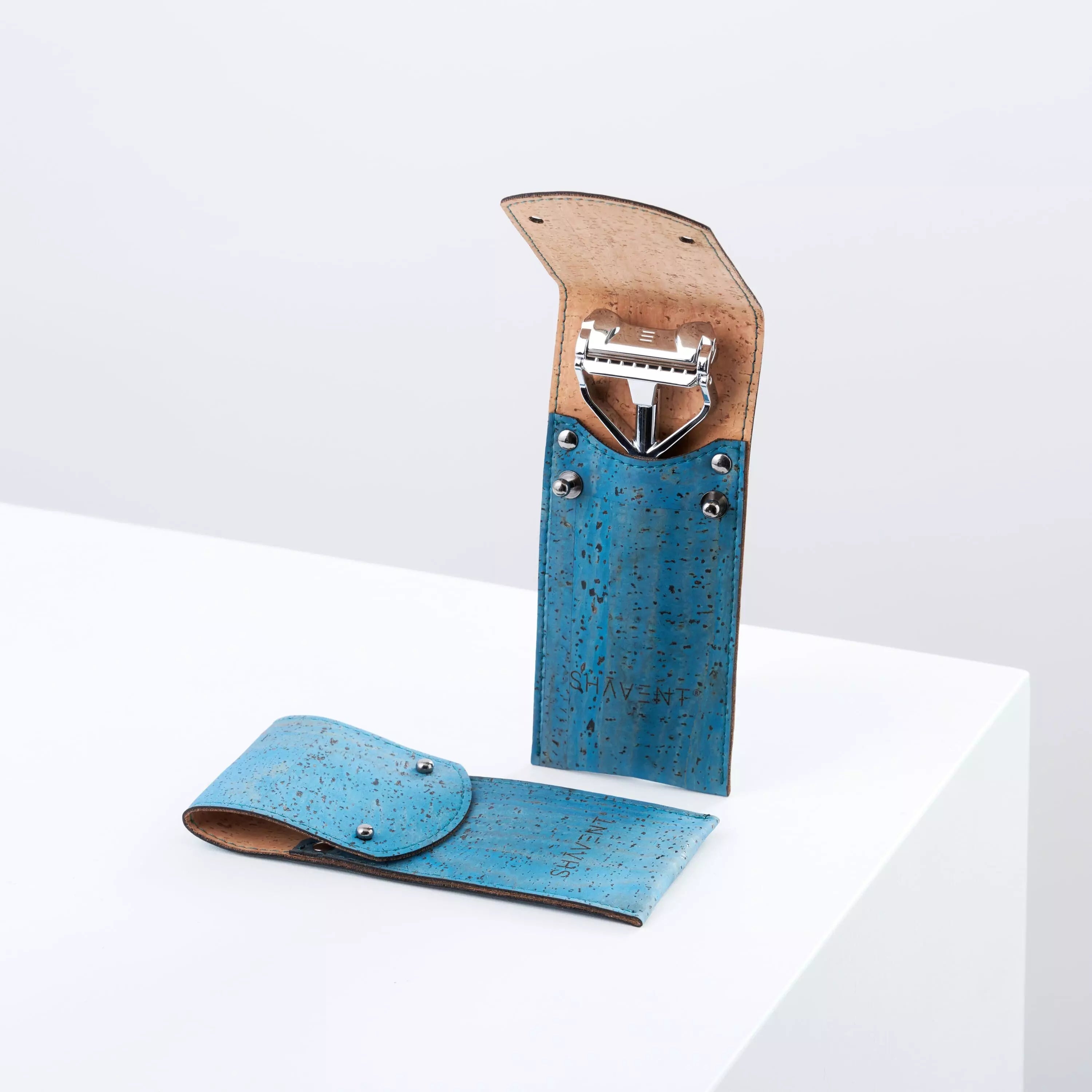SHAVENT Etui aus Kork - Petrol Turquoise