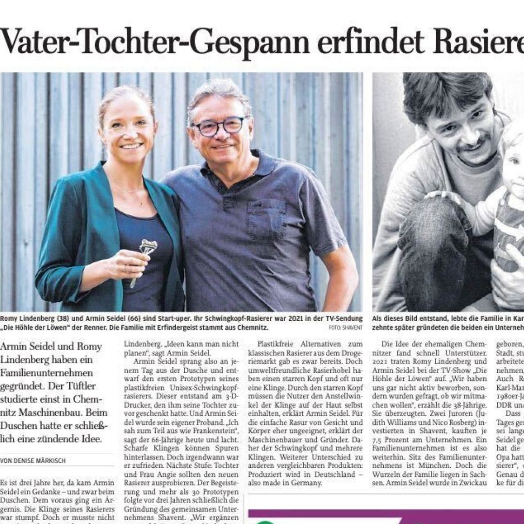 Chemnitzer Zeitung - Vater-Tochter-Gespann erfinden Rasierer neu