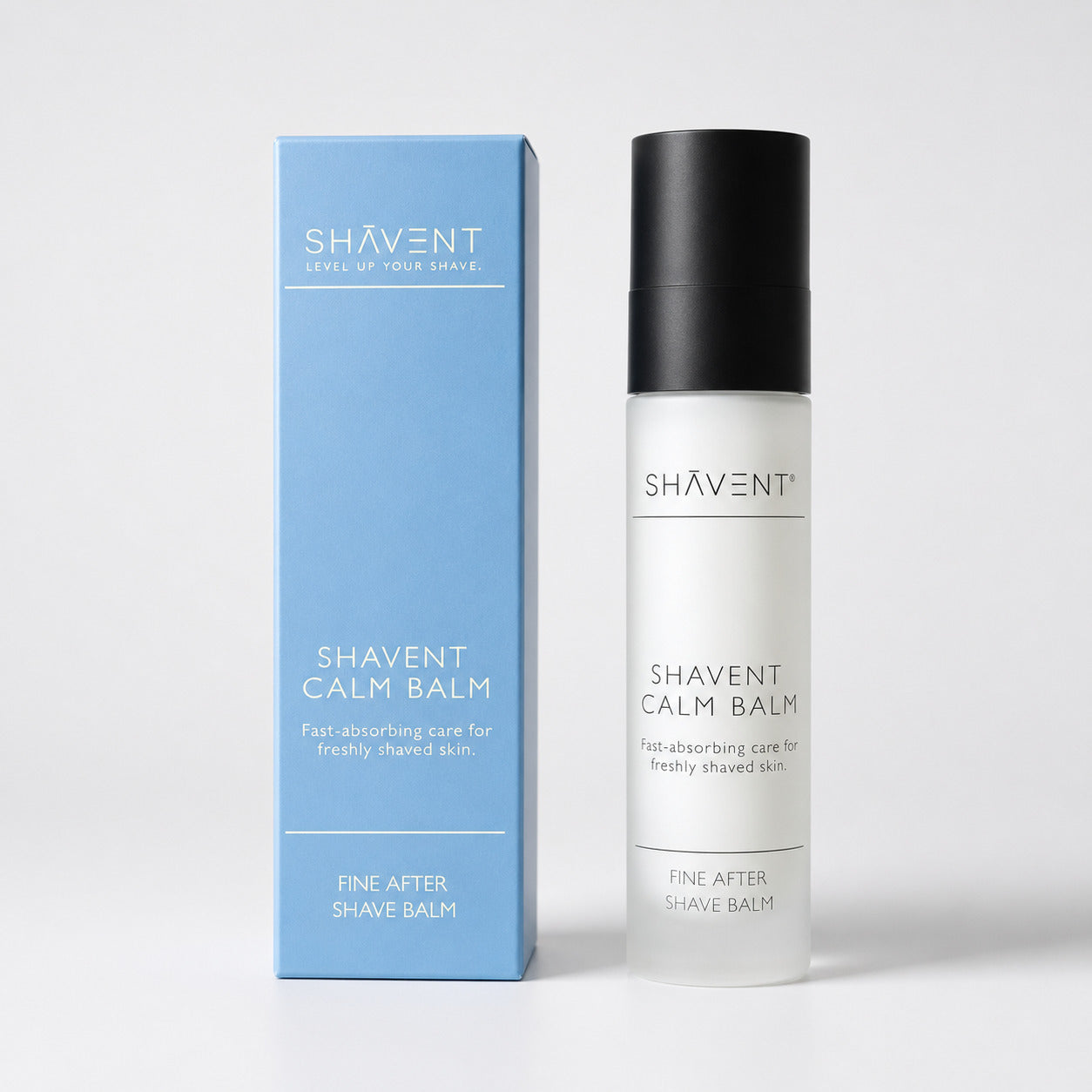 SHAVENT Calm Balm-Flasche und Karton im Oster-Special-Set, bietet beruhigende Pflege und Feuchtigkeit nach der Rasur für ruhige, gepflegte Haut.